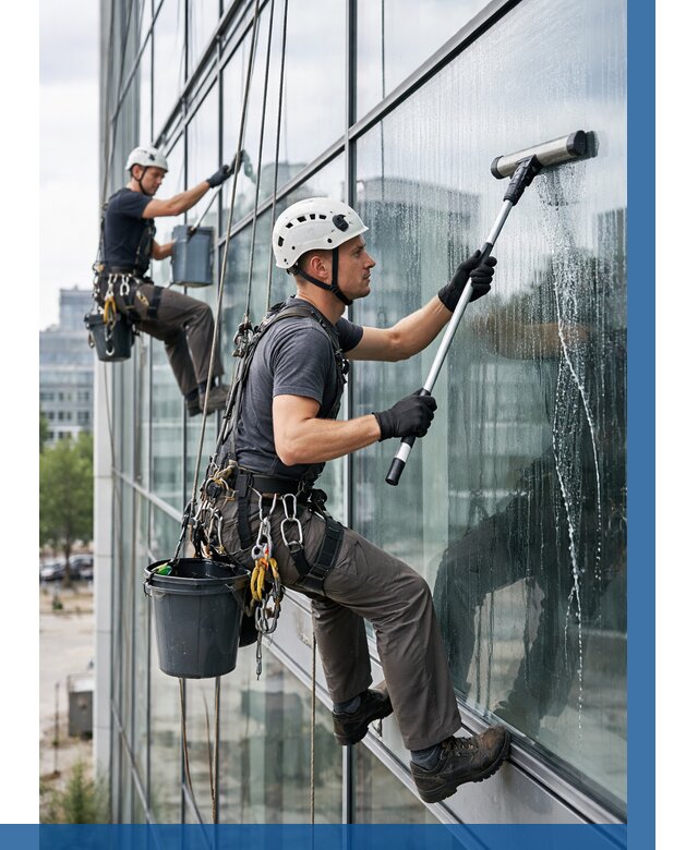 Мойка витражей альпинистами в Орехове-Зуеве от 729 р. под ключ|ВЫСОТНИК-Рхв