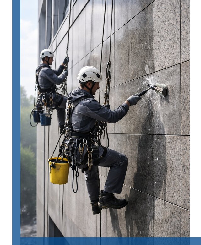 Профессиональная мойка фасада из керамогранита в Орехове-Зуеве