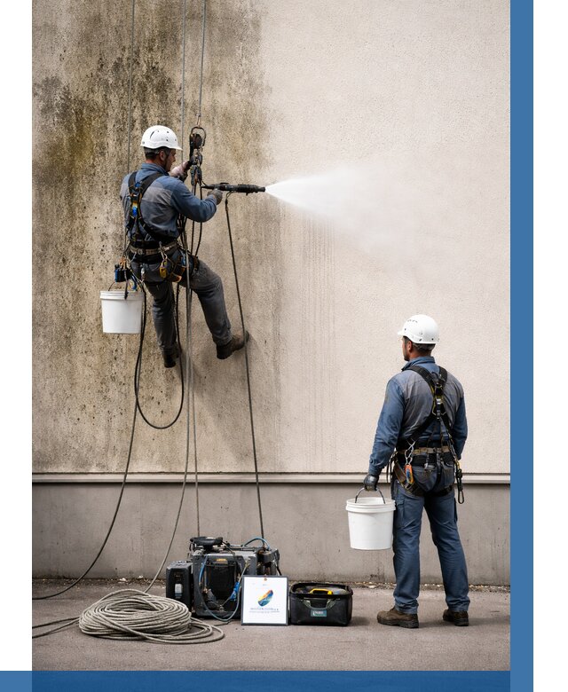 Очистка фасада от плесени в Орехове-Зуеве от 313 р. | ВЫСОТНИК-Рхв