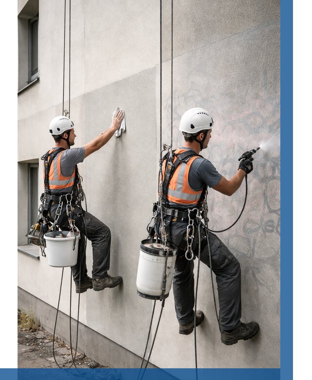 Антиграффити покрытие фасада в Орехове-Зуеве от 625 р. | ВЫСОТНИК-Рхв