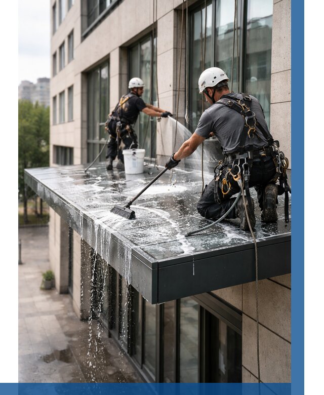 Мойка козырьков и навесов в Орехове-Зуеве от 3647 р. | ВЫСОТНИК-Рхв