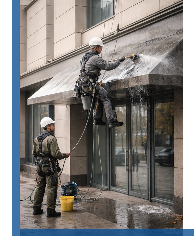 Профессиональная мойка козырьков и навесов в Орехове-Зуеве