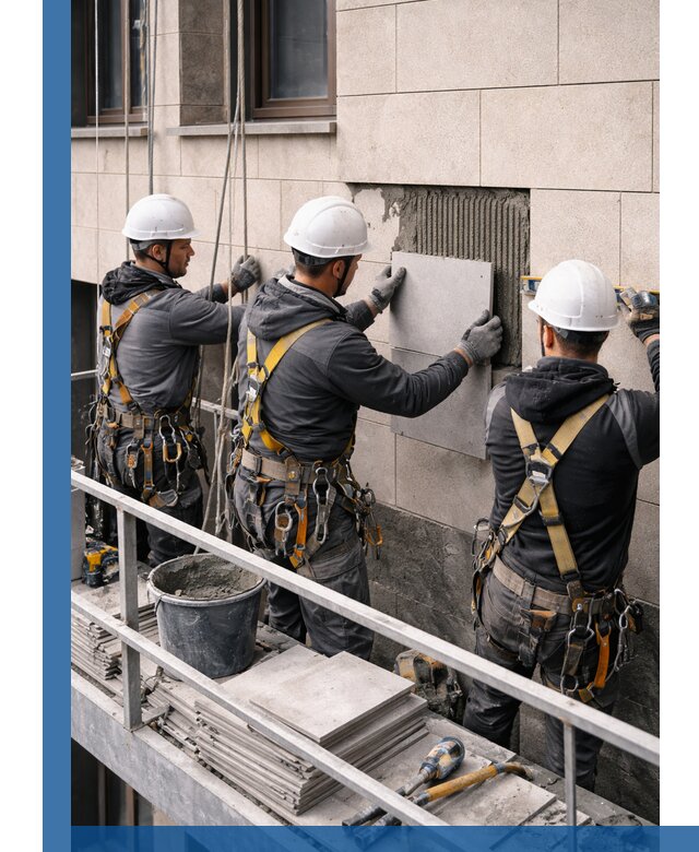 Ремонт облицовки фасада плиткой в Орехове-Зуеве с гарантией