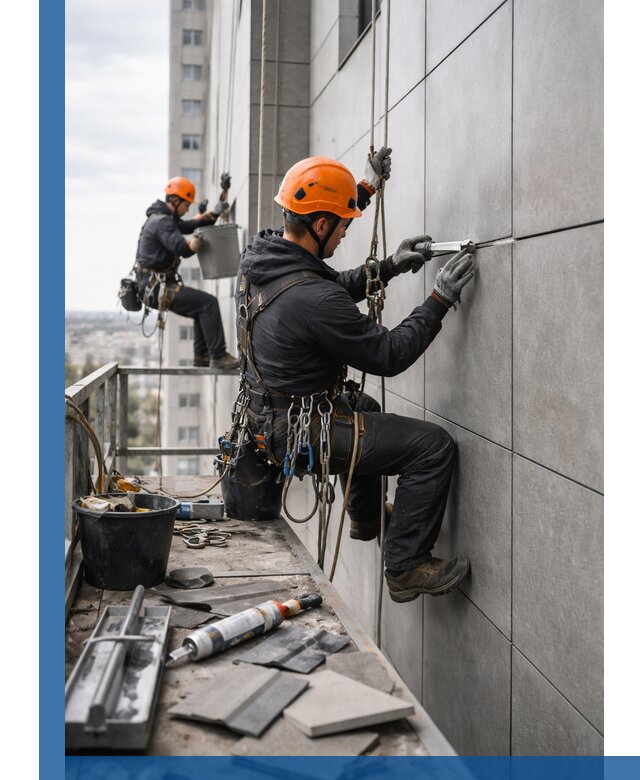 Профессиональный ремонт фасада из керамогранита в Орехове-Зуеве