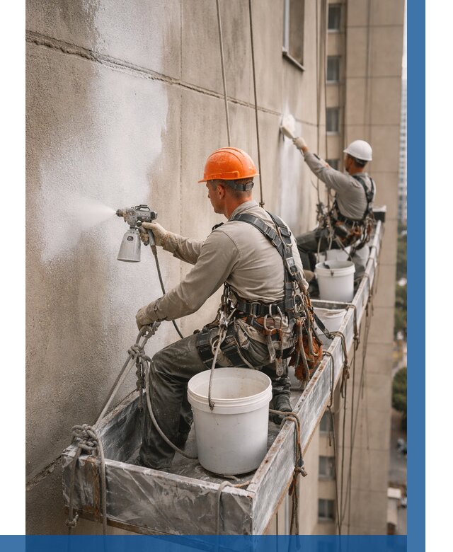 Грунтовка фасада на высоте в Орехове-Зуеве от 125 р. | ВЫСОТНИК-Рхв