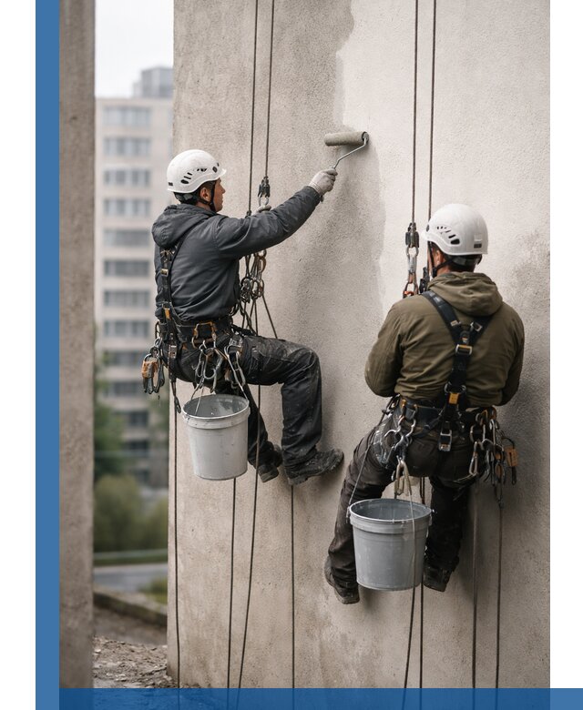 Покраска фасадов высотными альпинистами в Орехове-Зуеве с гарантией