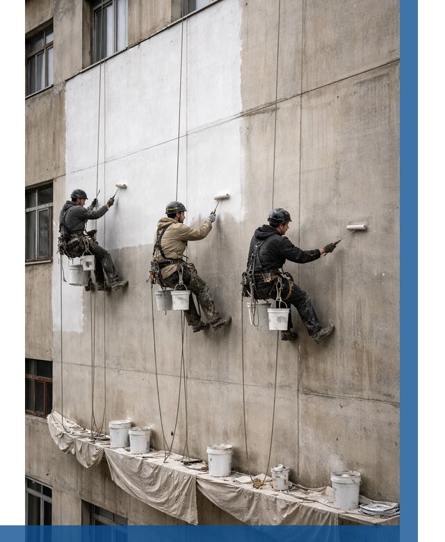 Покраска бетонного фасада в Орехове-Зуеве от 365 р за м2 | ВЫСОТНИК-Рхв