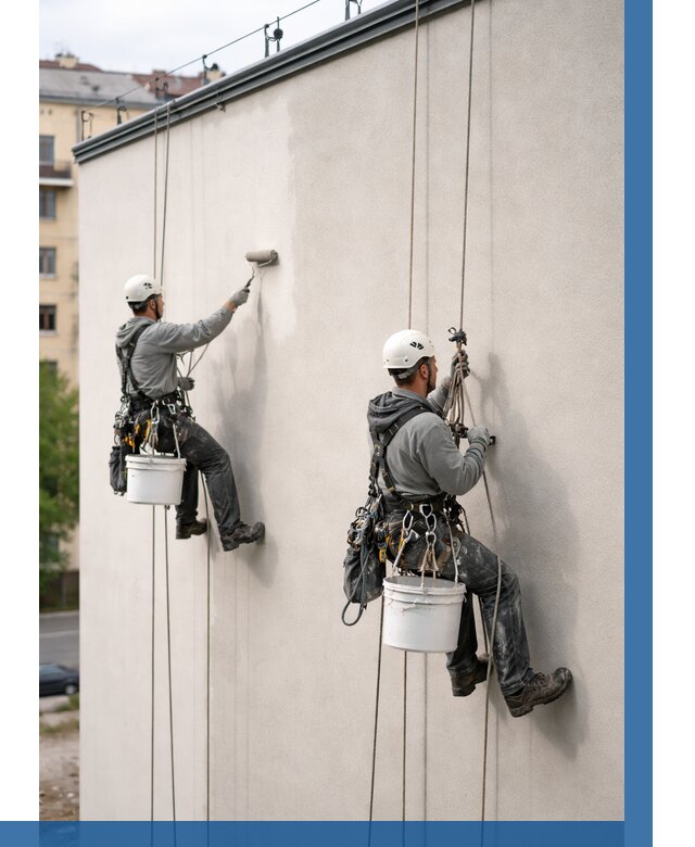 Покраска оштукатуренного фасада в Орехове-Зуеве от 333 р. | ВЫСОТНИК-Рхв