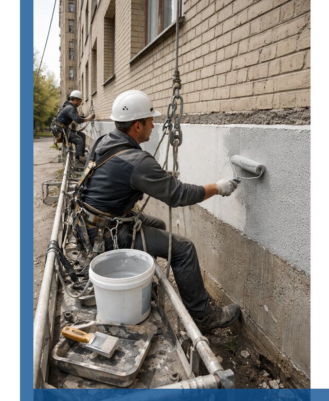 Окраска цоколя здания в Орехове-Зуеве профессионально и надежно
