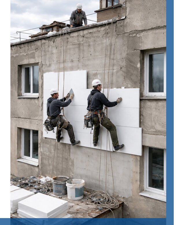 Утепление фасада пенополистиролом в Орехове-Зуеве от 1876 р. | ВЫСОТНИК-Рхв