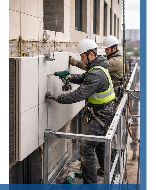 Монтаж фасадных термопанелей в Орехове-Зуеве от 1563 р. | ВЫСОТНИК-Рхв