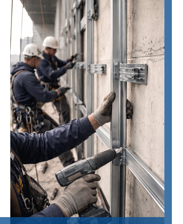 Монтаж подсистемы вентфасада в Орехове-Зуеве от 886 р. | ВЫСОТНИК-Рхв