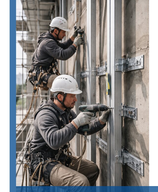 Монтаж и крепление подсистемы вентфасада в Орехове-Зуеве