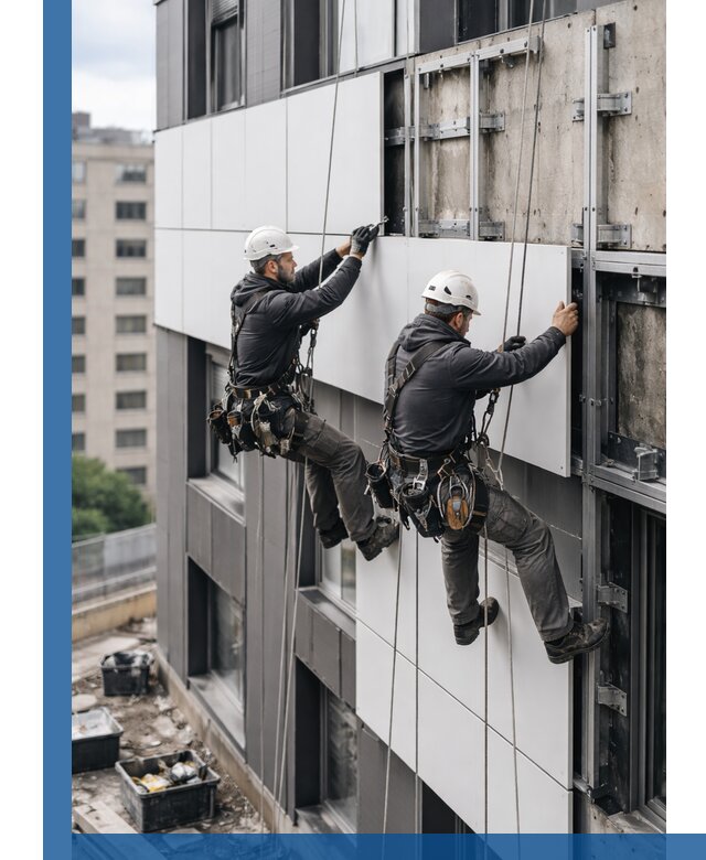 Монтаж композитных панелей фасада в Орехове-Зуеве под ключ