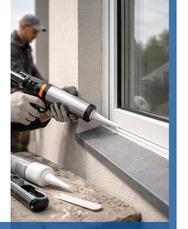 Герметизация монтажных швов окон в Орехове-Зуеве от 677 р. | ВЫСОТНИК-Рхв