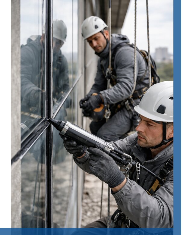 Герметизация витражных швов в Орехове-Зуеве от 677 р. | ВЫСОТНИК-Рхв