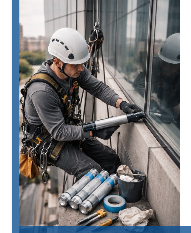 Герметизация стыков витража в Орехове-Зуеве для герметичных фасадов