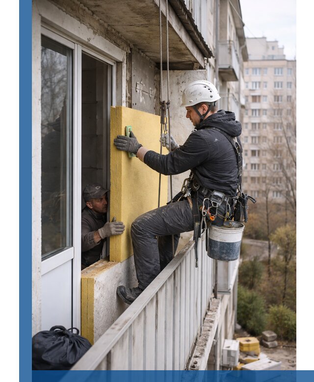 Профессиональное утепление балкона снаружи в Орехове-Зуеве под ключ
