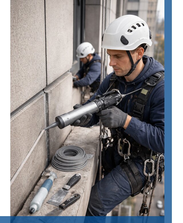 Герметизация деформационных швов фасада в Орехове-Зуеве от 729 | ВЫСОТНИК-Рхв