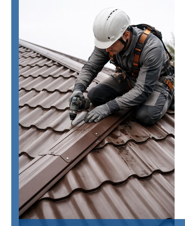 Ремонт металлочерепицы на крыше в Орехове-Зуеве профессионально