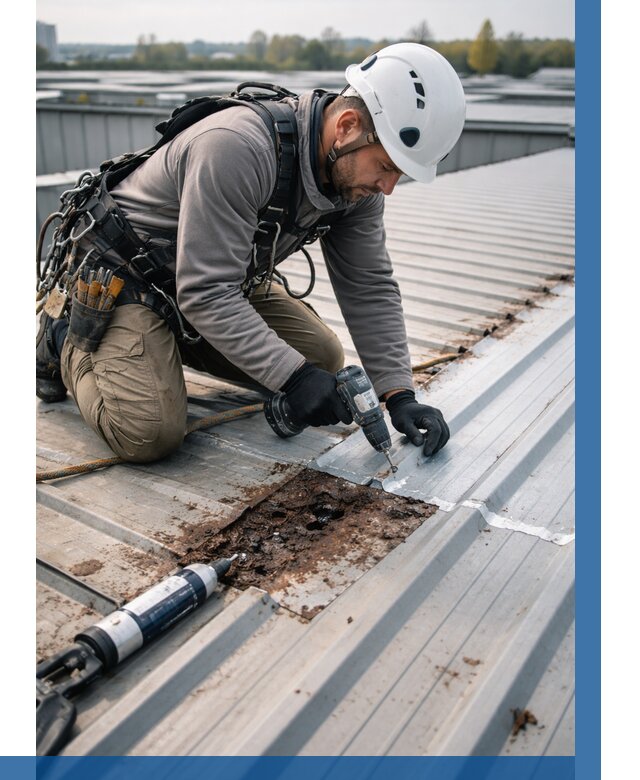 Ремонт профнастила на кровле в Орехове-Зуеве от 729 р. | ВЫСОТНИК-Рхв