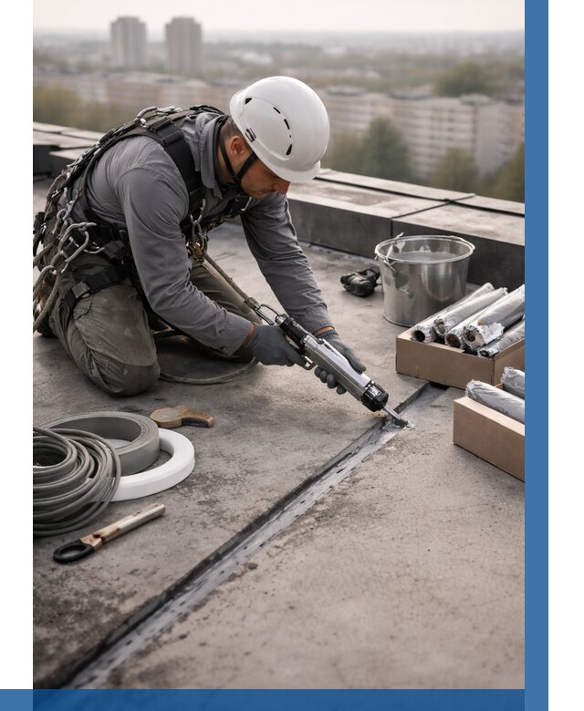 Герметизация швов кровли в Орехове-Зуеве от 469 р./м2 | ВЫСОТНИК-Рхв