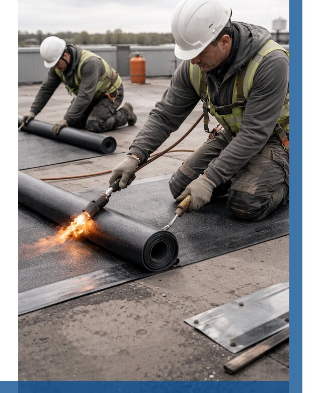 Монтаж наплавляемой кровли в Орехове-Зуеве от 886 р. — ВЫСОТНИК-Рхв