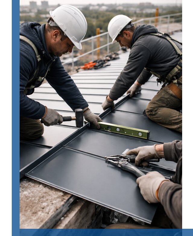 Монтаж фальцевой кровли в Орехове-Зуеве для промышленных зданий