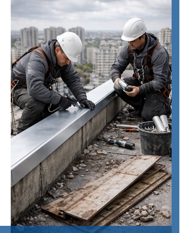 Замена парапетных крышек под ключ в Орехове-Зуеве от 1250 р. | ВЫСОТНИК-Рхв