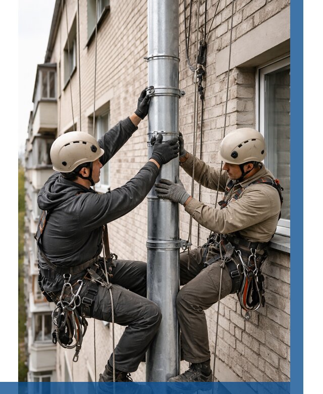 Замена водосточных труб в Орехове-Зуеве от 6773 р. | ВЫСОТНИК-Рхв