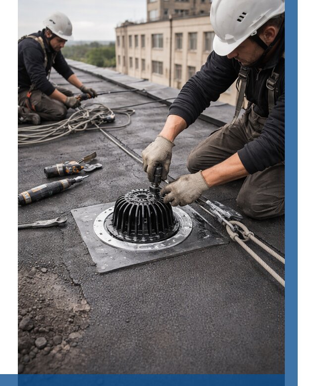 Установка водосточных воронок в Орехове-Зуеве цена от 3647 р. | ВЫСОТНИК-Рхв