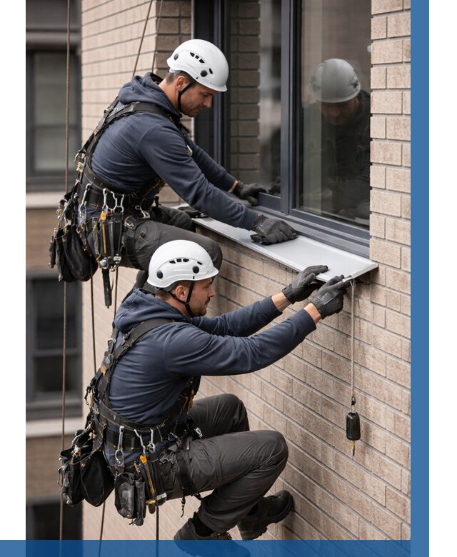 Монтаж оконных отливов под ключ в Орехове-Зуеве от 3647 р. | ВЫСОТНИК-Рхв