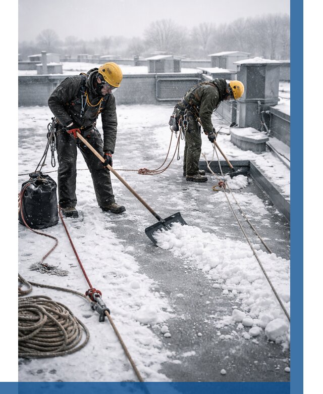 Очистка крыши от снега в Орехове-Зуеве от 7815 р. | ВЫСОТНИК-Рхв