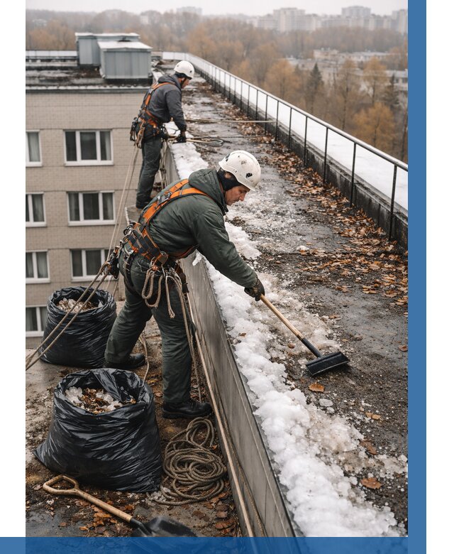 Очистка кровли по периметру в Орехове-Зуеве от 573 р. | ВЫСОТНИК-Рхв