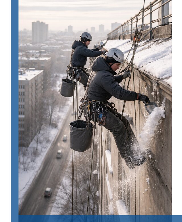 Очистка карнизов от снега в Орехове-Зуеве профессионально и безопасно