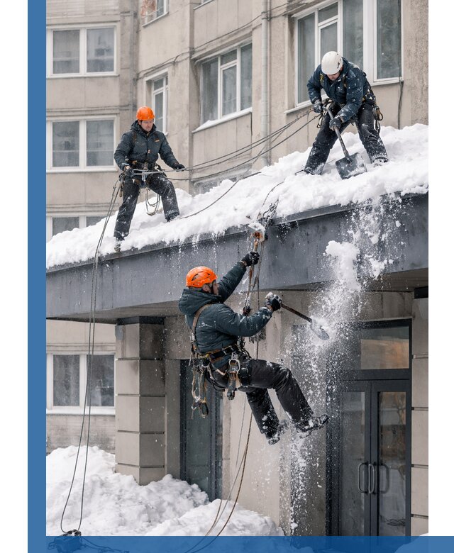 Безопасная очистка навесов от снега в Орехове-Зуеве круглогодично