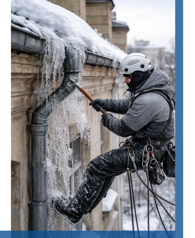 Очистка водостоков от льда в Орехове-Зуеве от 3647 р. | ВЫСОТНИК-Рхв
