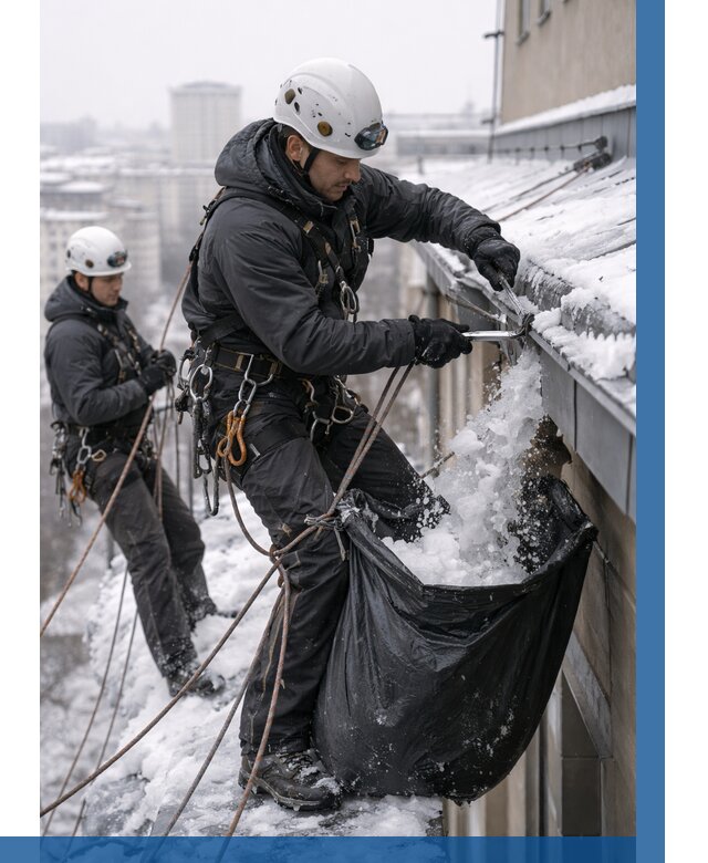 Аварийная очистка крыши в Орехове-Зуеве под ключ от 313 р. | ВЫСОТНИК-Рхв