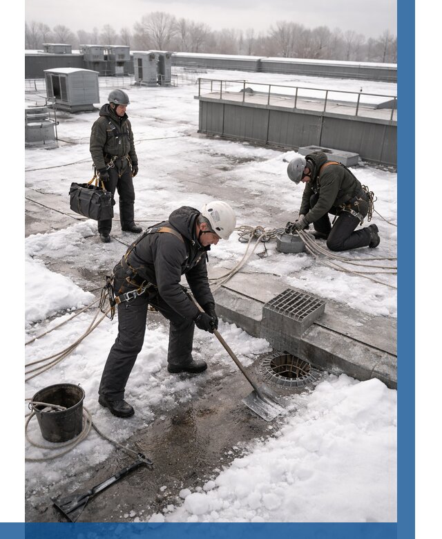 Абонентское обслуживание кровли зимой в Орехове-Зуеве от 8336 р. | ВЫСОТНИК-Рхв