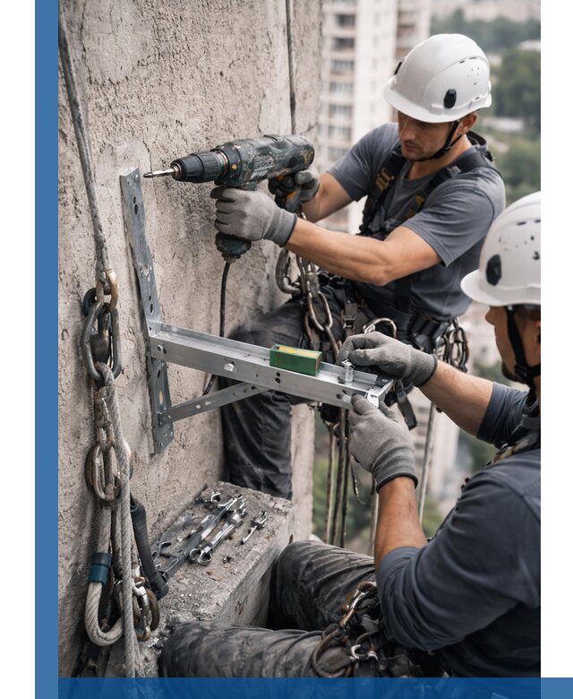 Установка кронштейнов кондиционера и крепежа в Орехове-Зуеве