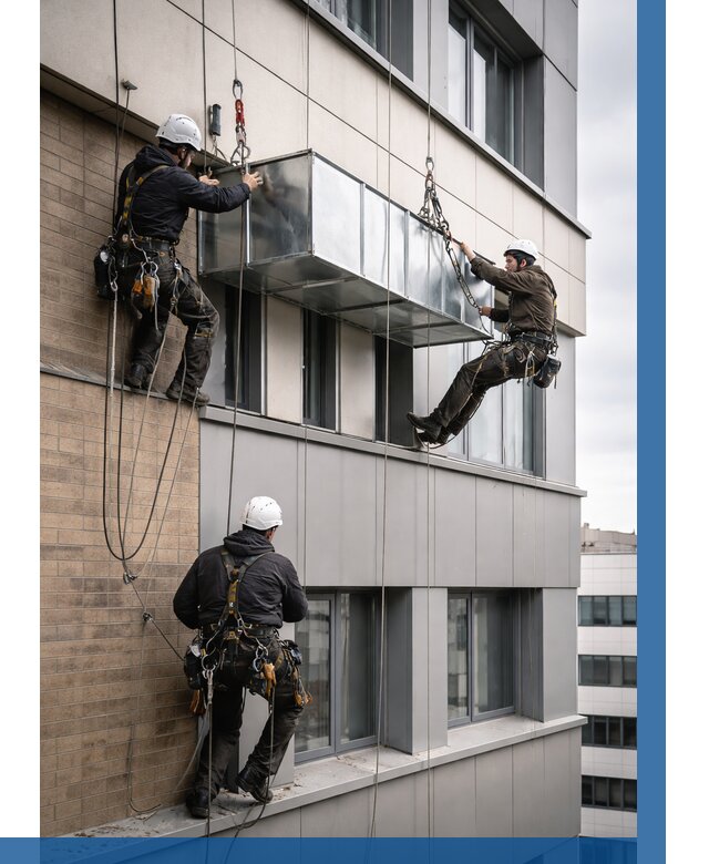 Монтаж воздуховодов на фасаде в Орехове-Зуеве от 1563 р. | ВЫСОТНИК-Рхв