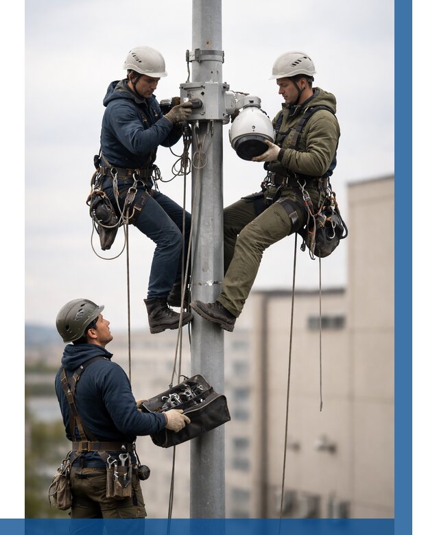 Установка видеокамер на мачте в Орехове-Зуеве от 8857 р. | ВЫСОТНИК-Рхв