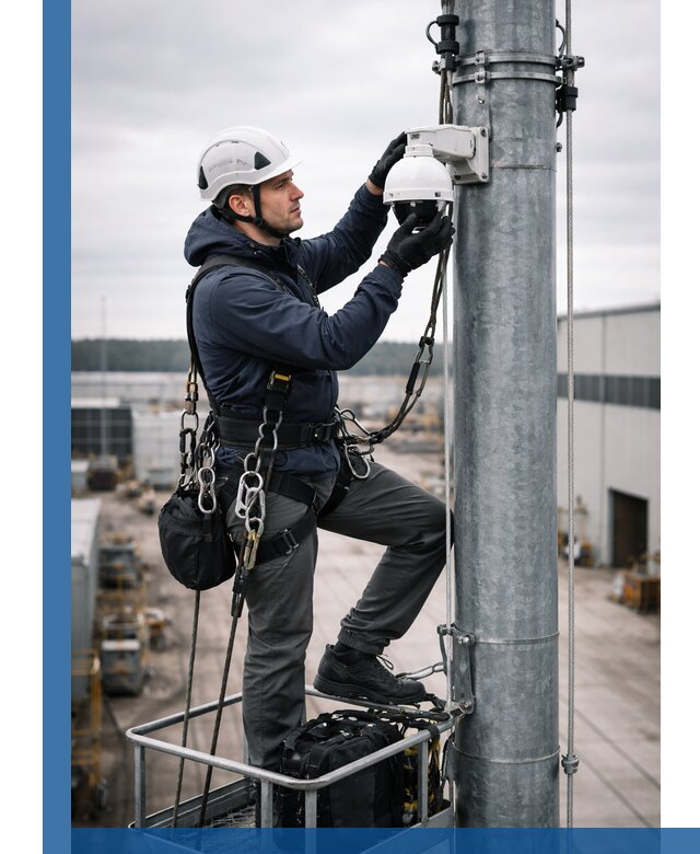 Профессиональная установка видеокамер на мачте в Орехове-Зуеве