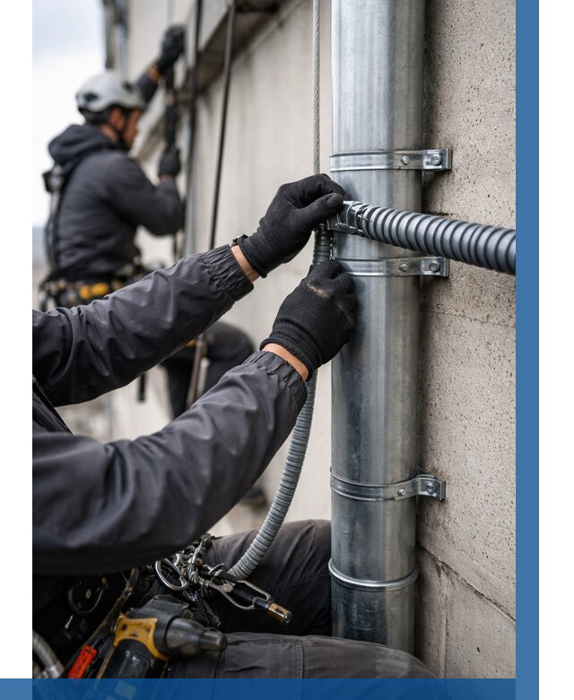 Монтаж гофры для кабеля в Орехове-Зуеве от 313 р. | ВЫСОТНИК-Рхв