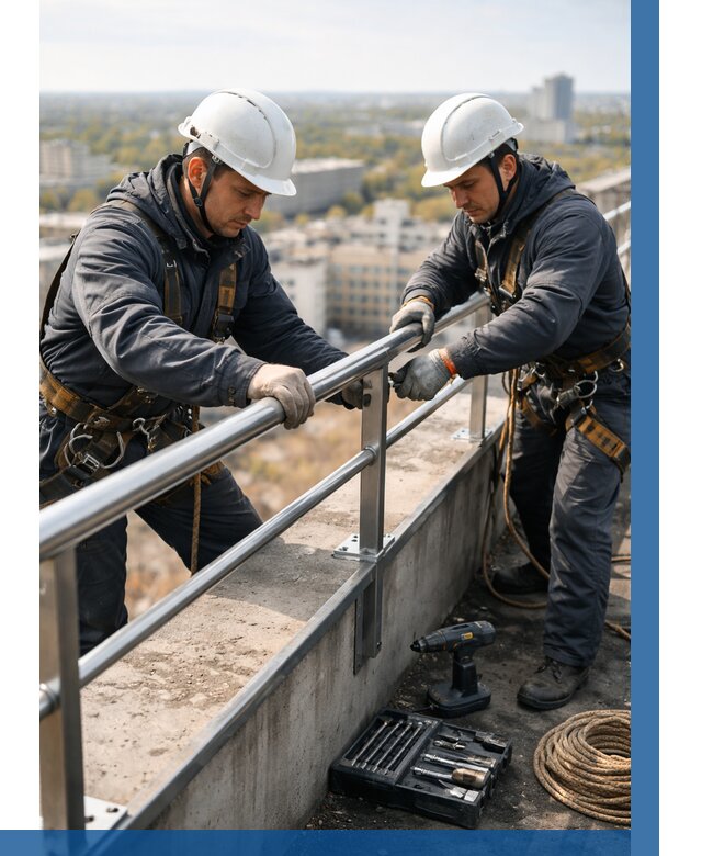 Монтаж перил на высоте в Орехове-Зуеве от 2605 р. | ВЫСОТНИК-Рхв