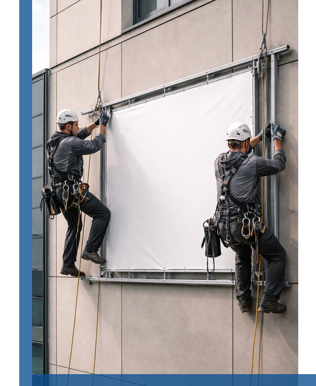 Монтаж наружной рекламной вывески в Орехове-Зуеве под ключ