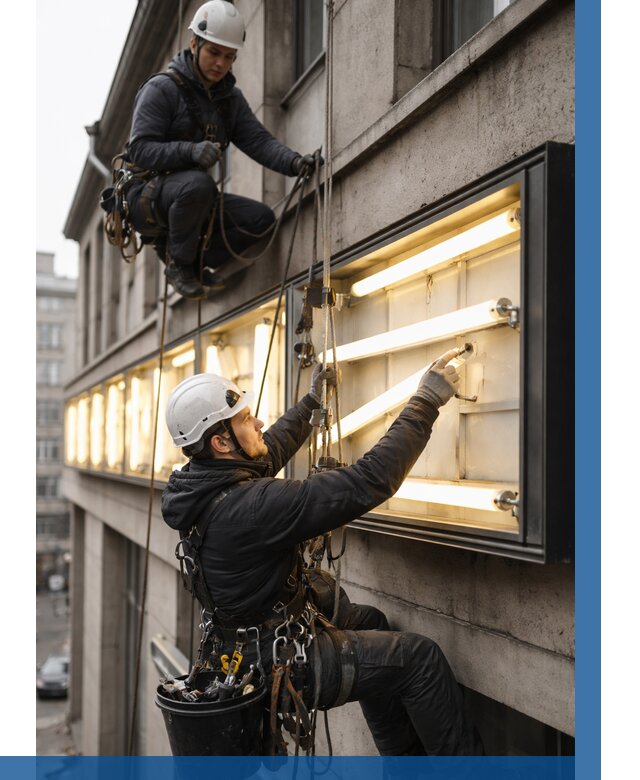 Замена ламп в вывеске в Орехове-Зуеве под ключ от 3647 р. | ВЫСОТНИК-Рхв