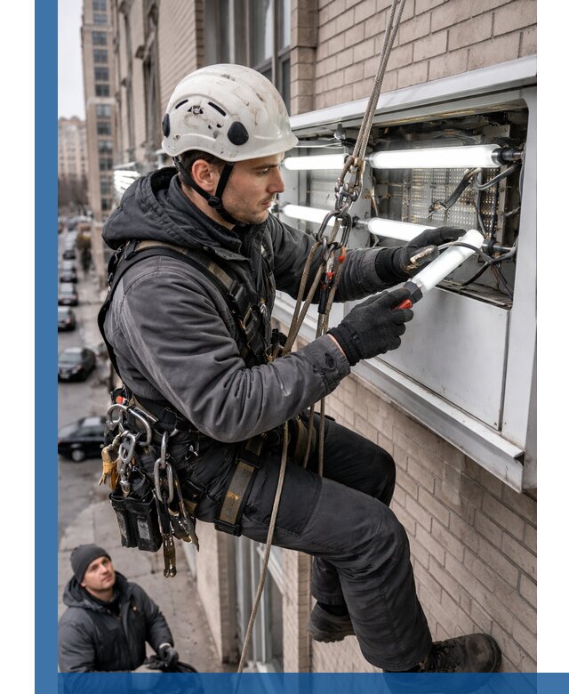 Профессиональная замена ламп в наружной вывеске в Орехове-Зуеве