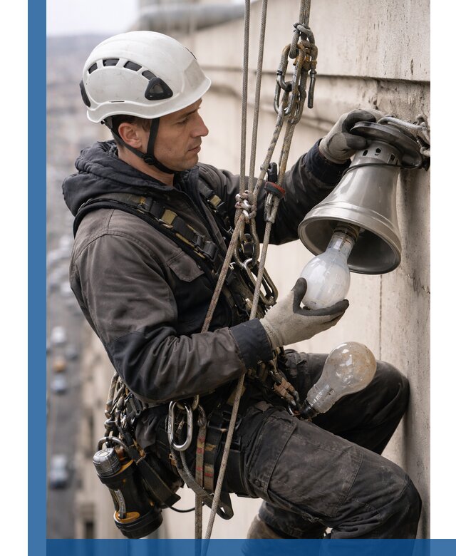 Замена ламп на высоте в Орехове-Зуеве профессионально и быстро