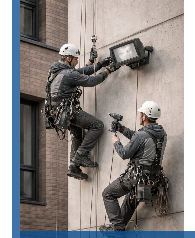 Профессиональный монтаж фасадных прожекторов в Орехове-Зуеве под ключ